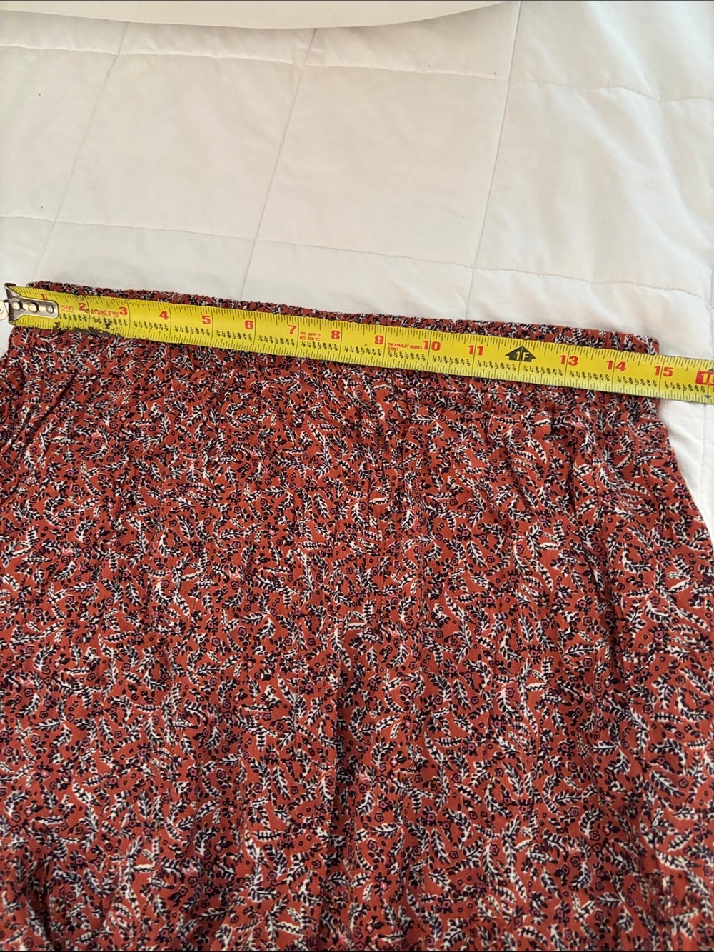LOFT Rust Floral Ruffled Mini Skirt - Picture 5 of 7